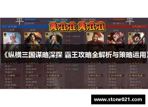 《纵横三国谋略深探 霸王攻略全解析与策略运用》